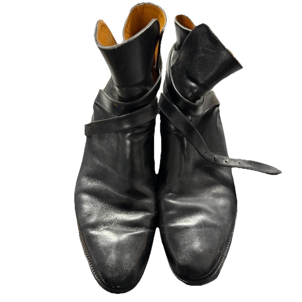 Vtg GRENSON Footmaster Jophur Boots Black Leather Made In England Men's 11E US